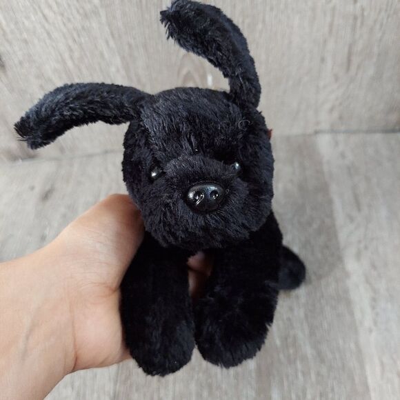 The Bearington Collection Black Puppy Dog w/ Red Bow Plush Jackson Jr - Picture 2 of 5